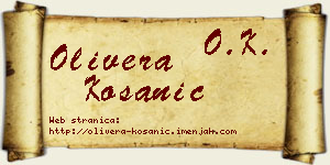Olivera Kosanić vizit kartica
